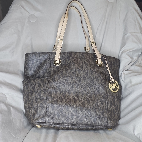 MICHAEL Michael Kors Handbags - Micheal Kors Chocolate EAST West Shopper TOTE